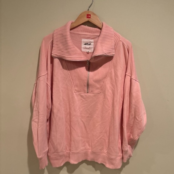 aerie Tops - Aerie Blush Pink Quarter-Zip Pullover
